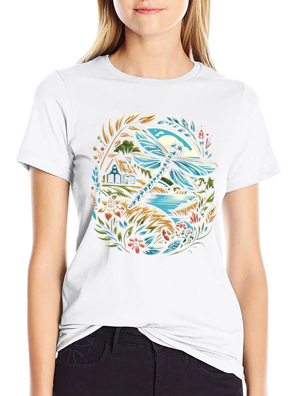 Dragonfly Landscape Graphic T-Shirt