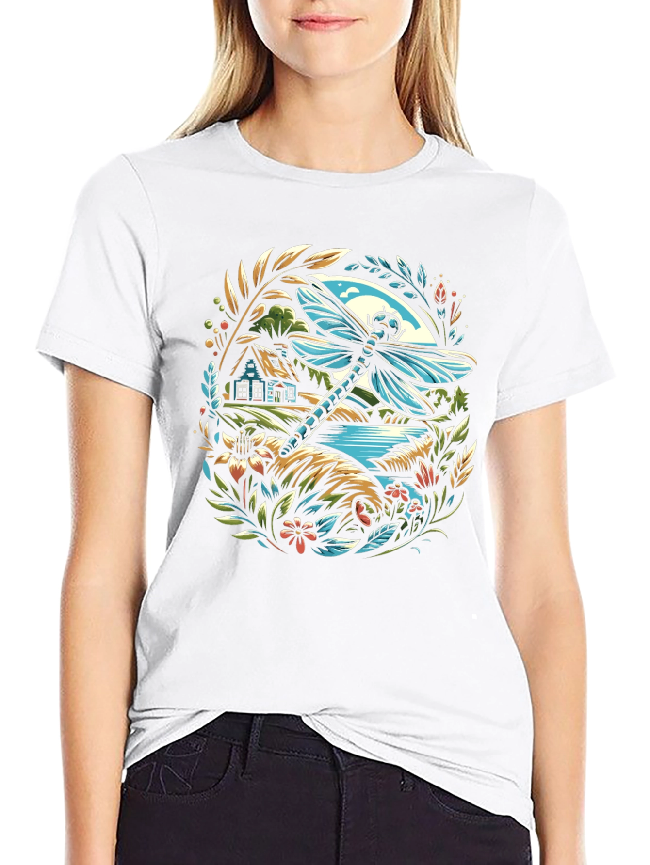 Dragonfly Landscape Graphic T-Shirt