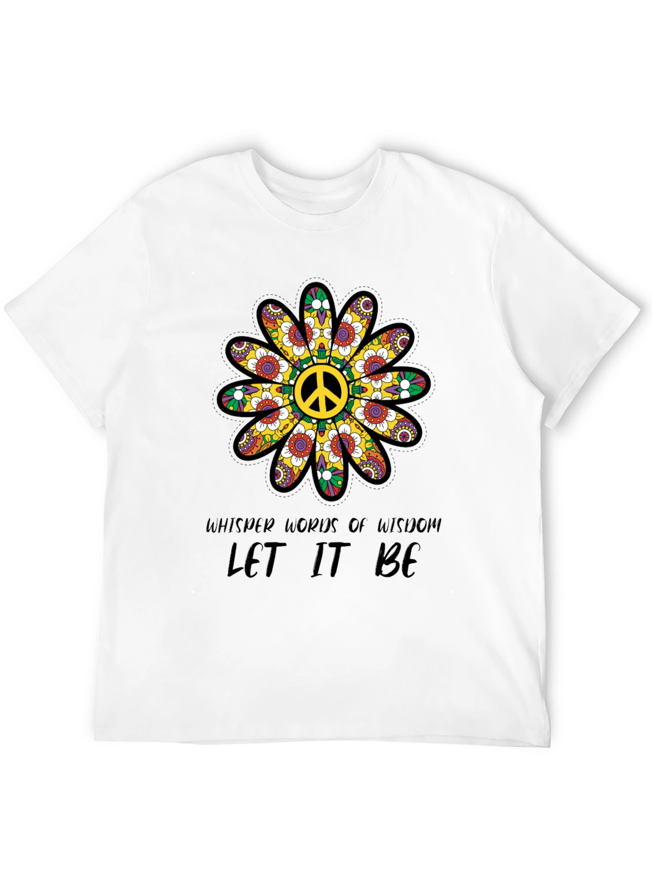 Peace Sign Flower T-Shirt - Let It Be