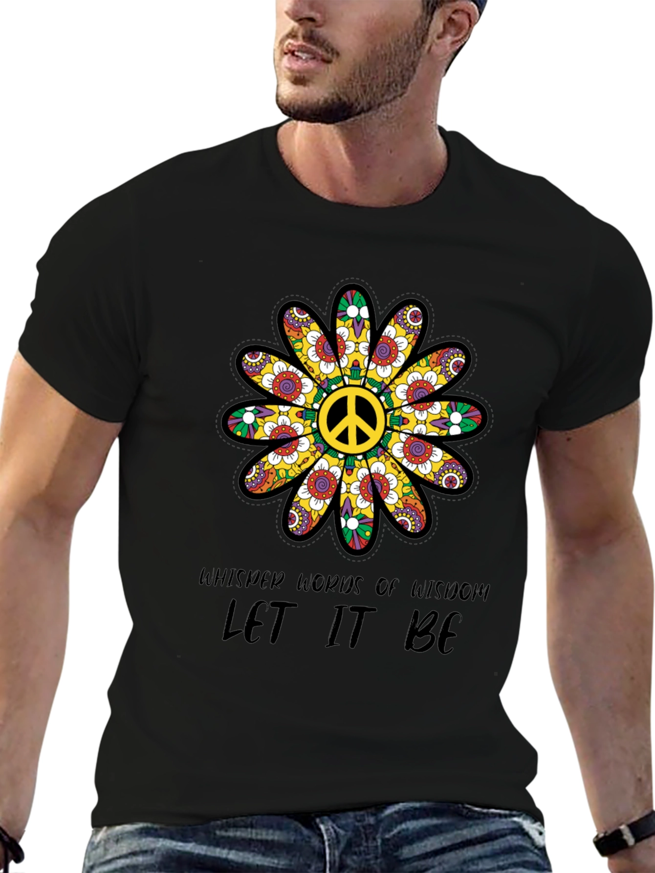 Peace Sign Flower T-Shirt - Let It Be