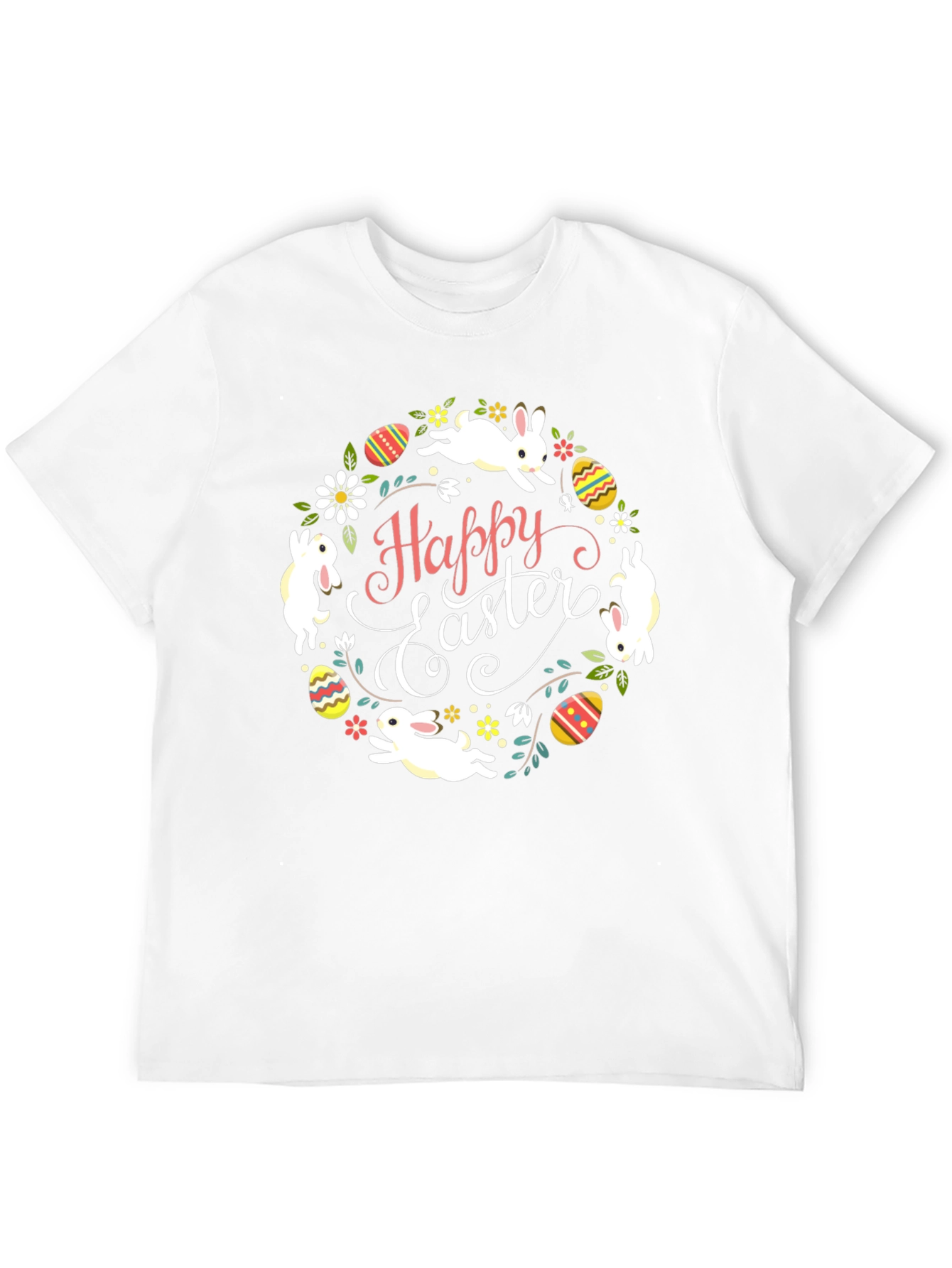 Happy Easter Bunny Wreath T-Shirt