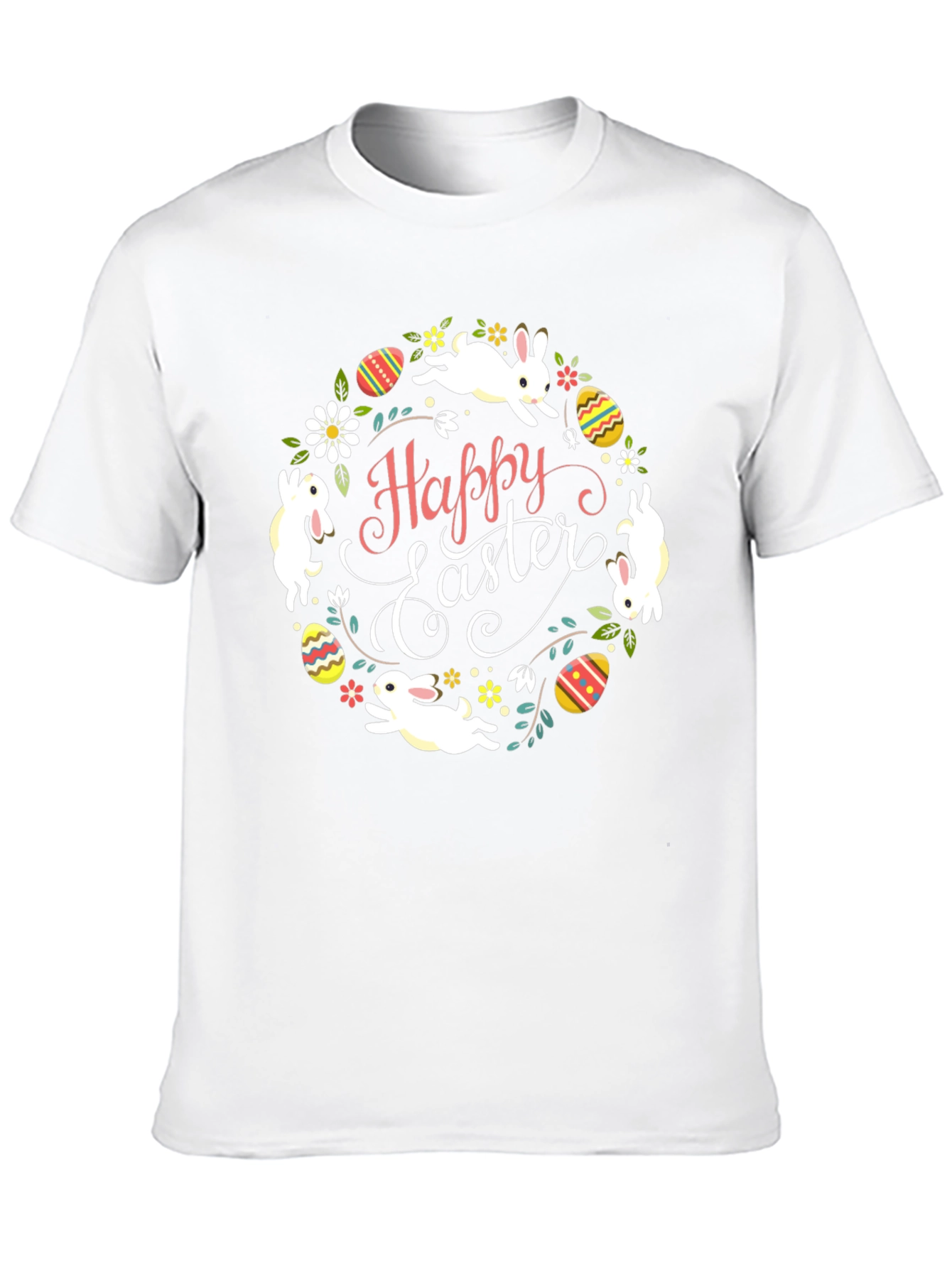 Happy Easter Bunny Wreath T-Shirt
