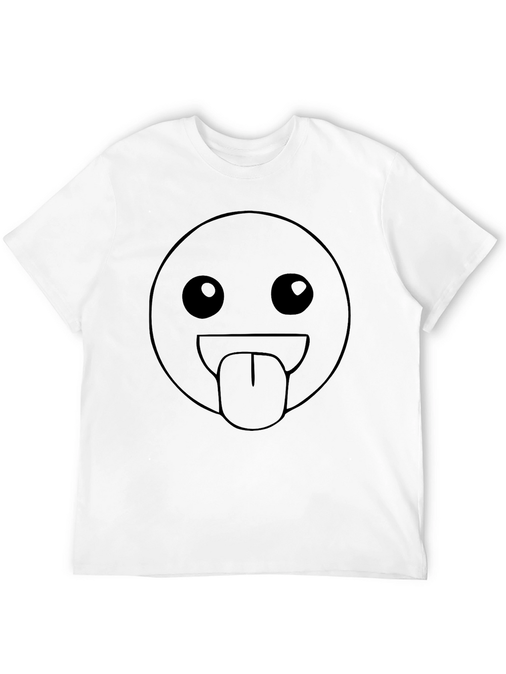 Silly Face Emoji Black T-Shirt