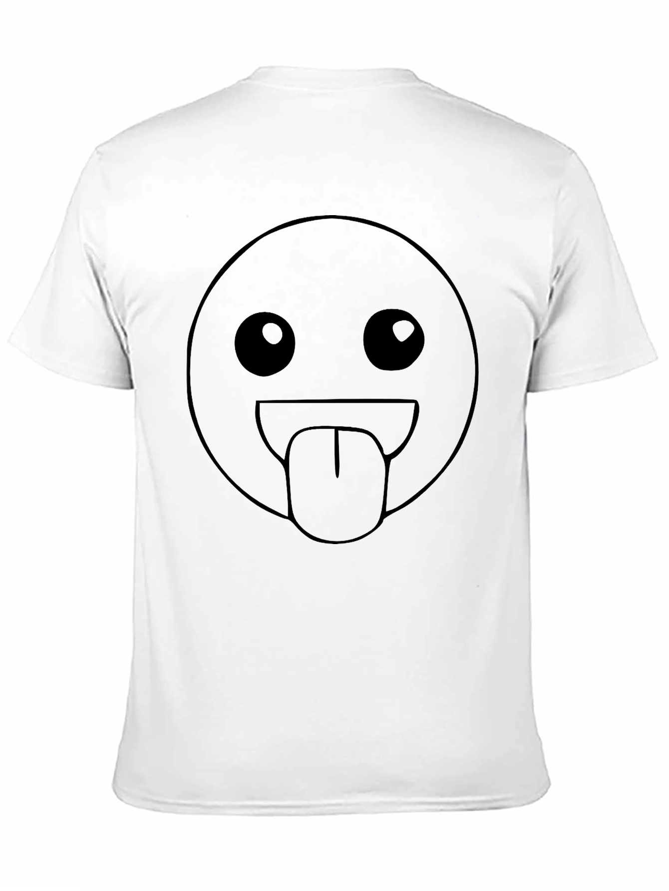 Silly Face Emoji Black T-Shirt