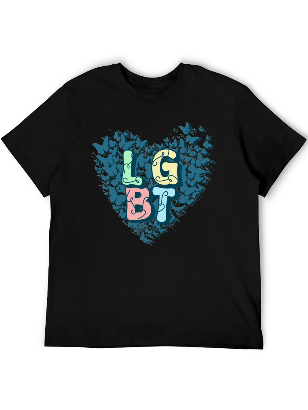 LGBT Butterfly Heart Graphic Tee - Pride T-Shirt