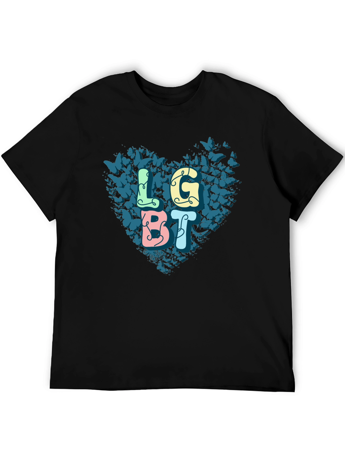 LGBT Butterfly Heart Graphic Tee - Pride T-Shirt