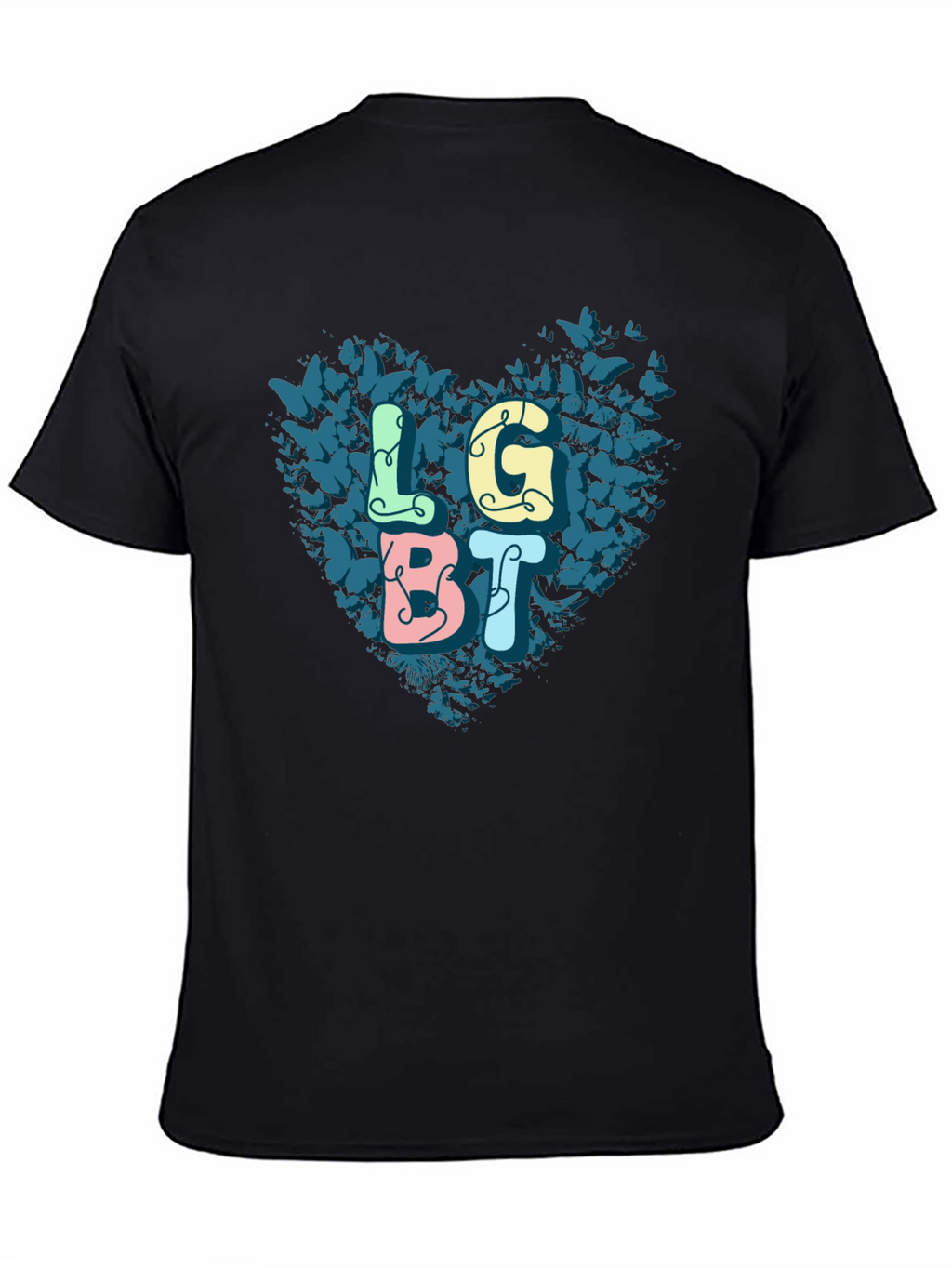 LGBT Butterfly Heart Graphic Tee - Pride T-Shirt