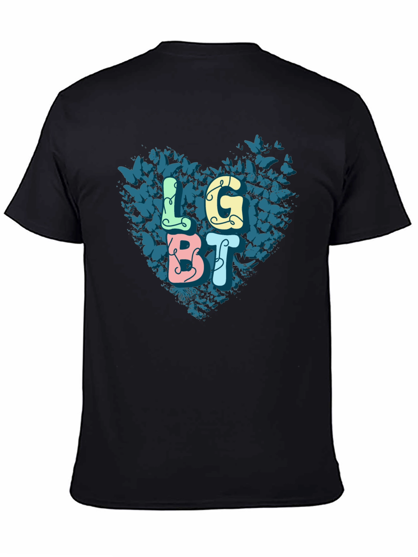 LGBT Butterfly Heart Graphic Tee - Pride T-Shirt
