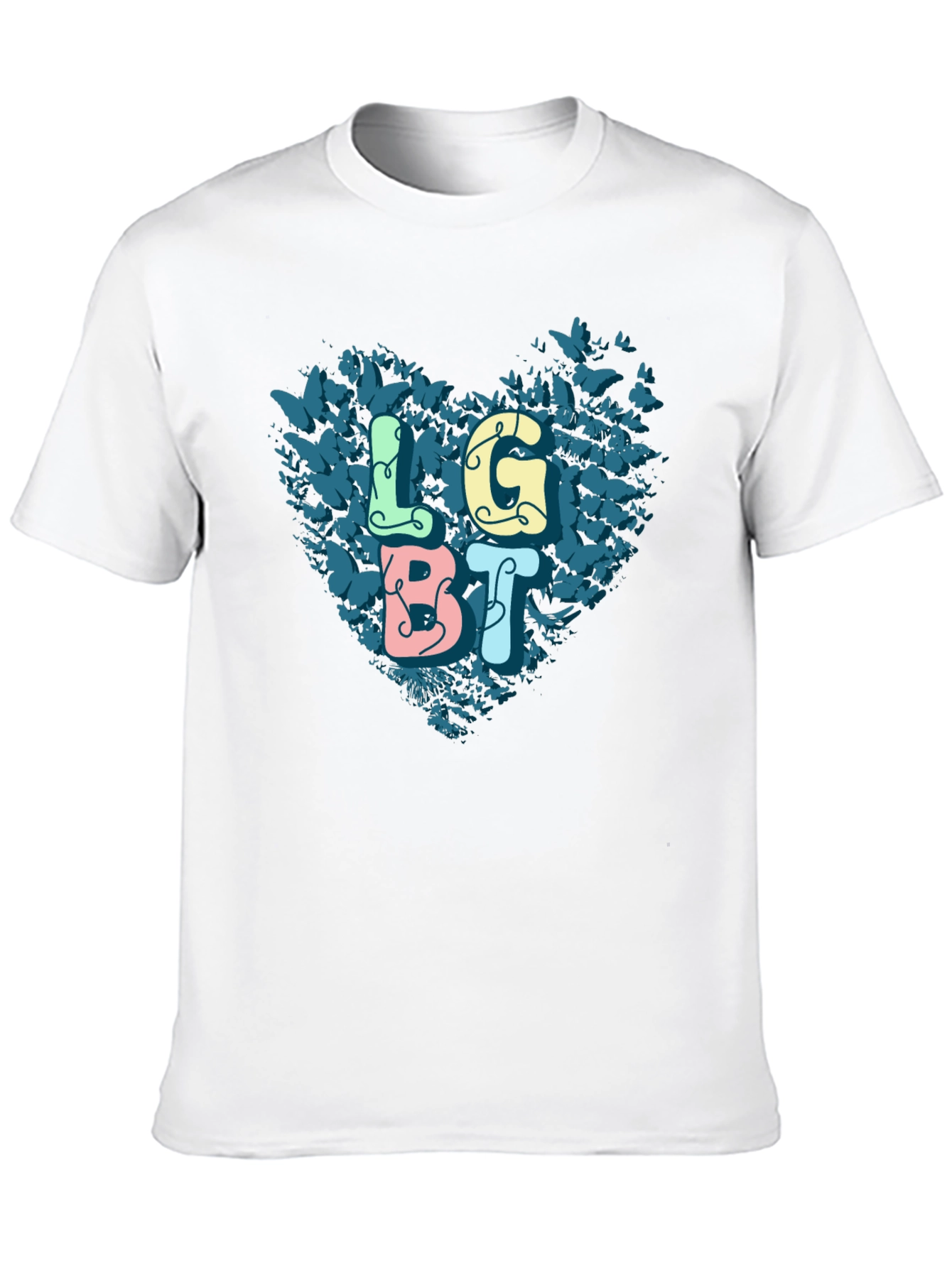 LGBT Butterfly Heart Graphic Tee - Pride T-Shirt