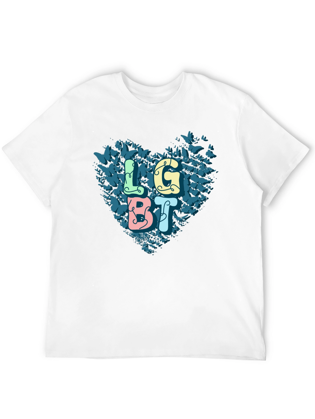 LGBT Butterfly Heart Graphic Tee - Pride T-Shirt