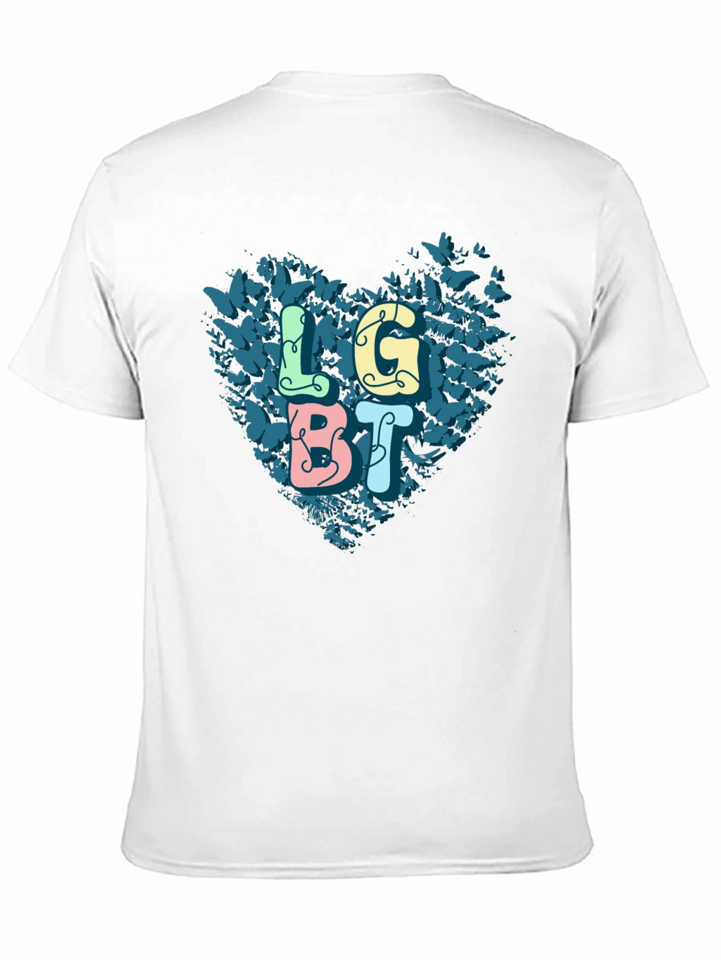 LGBT Butterfly Heart Graphic Tee - Pride T-Shirt