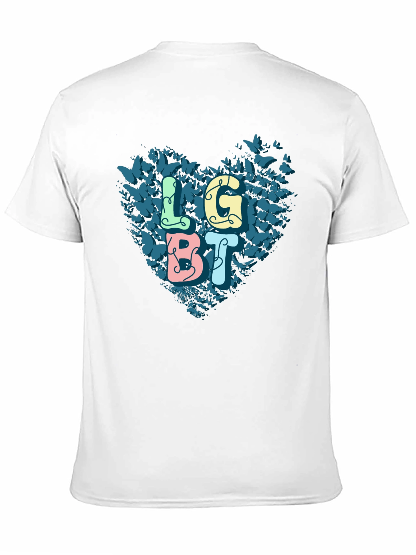LGBT Butterfly Heart Graphic Tee - Pride T-Shirt