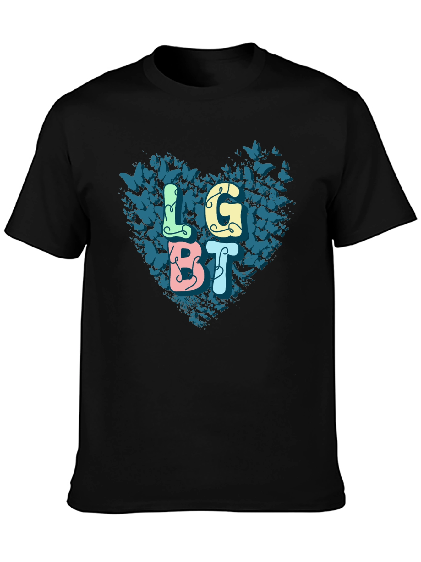 LGBT Butterfly Heart Graphic Tee - Pride T-Shirt