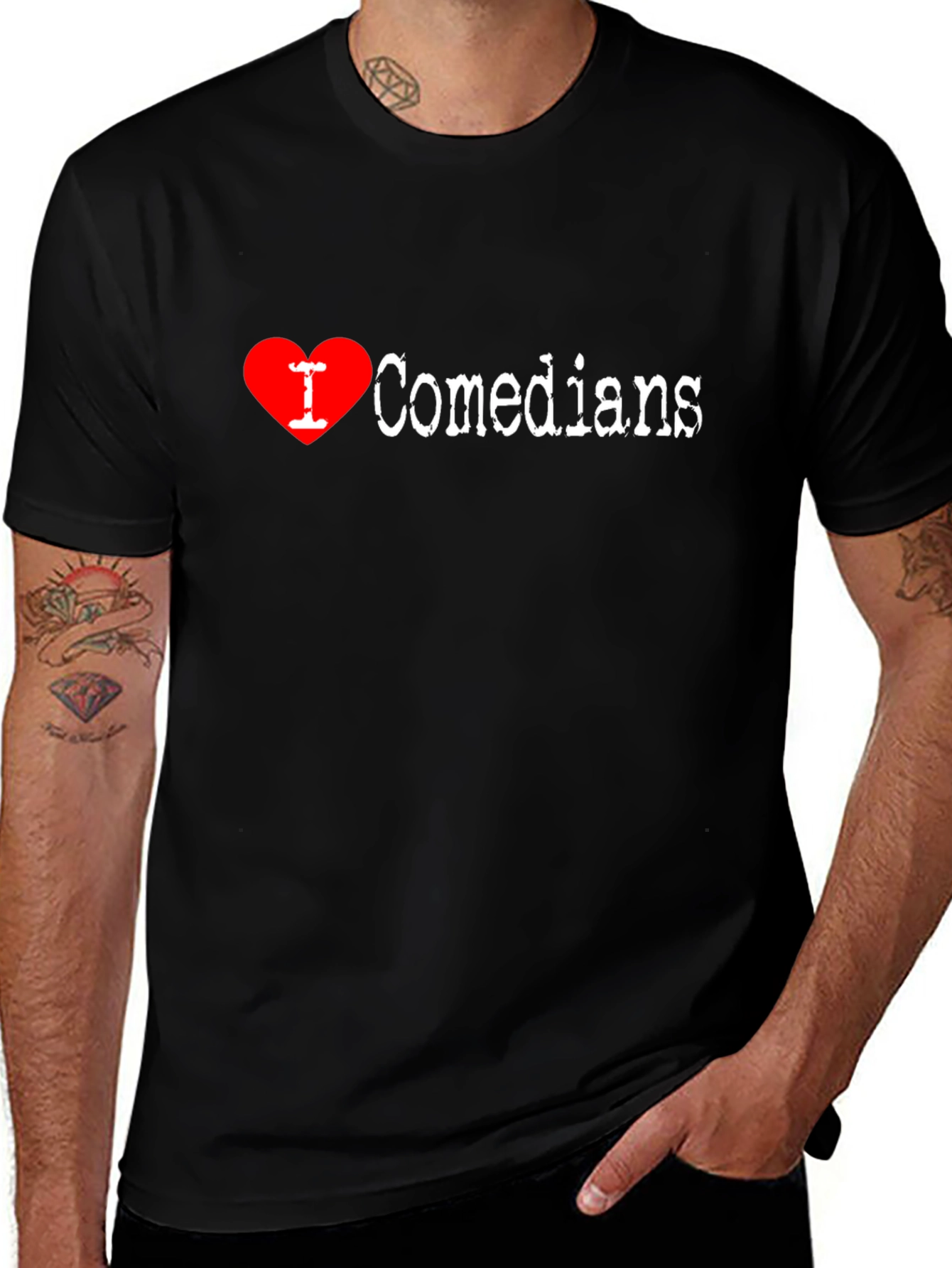 I Heart Comedians Black Graphic Tee