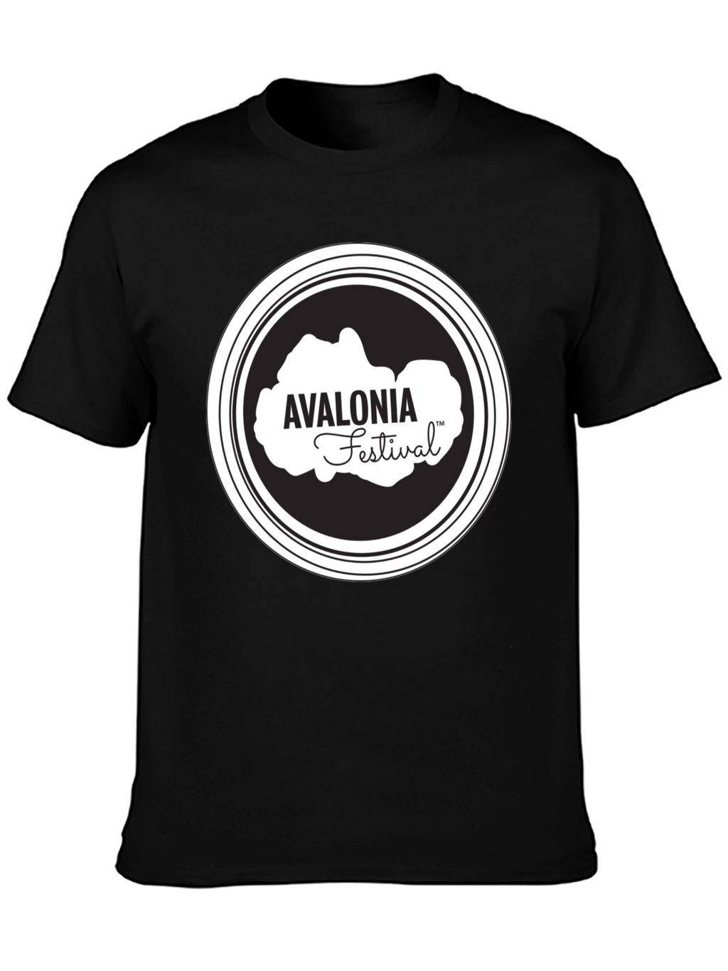 Avalonia Festival Black T-Shirt - Stylish Crew Neck Tee