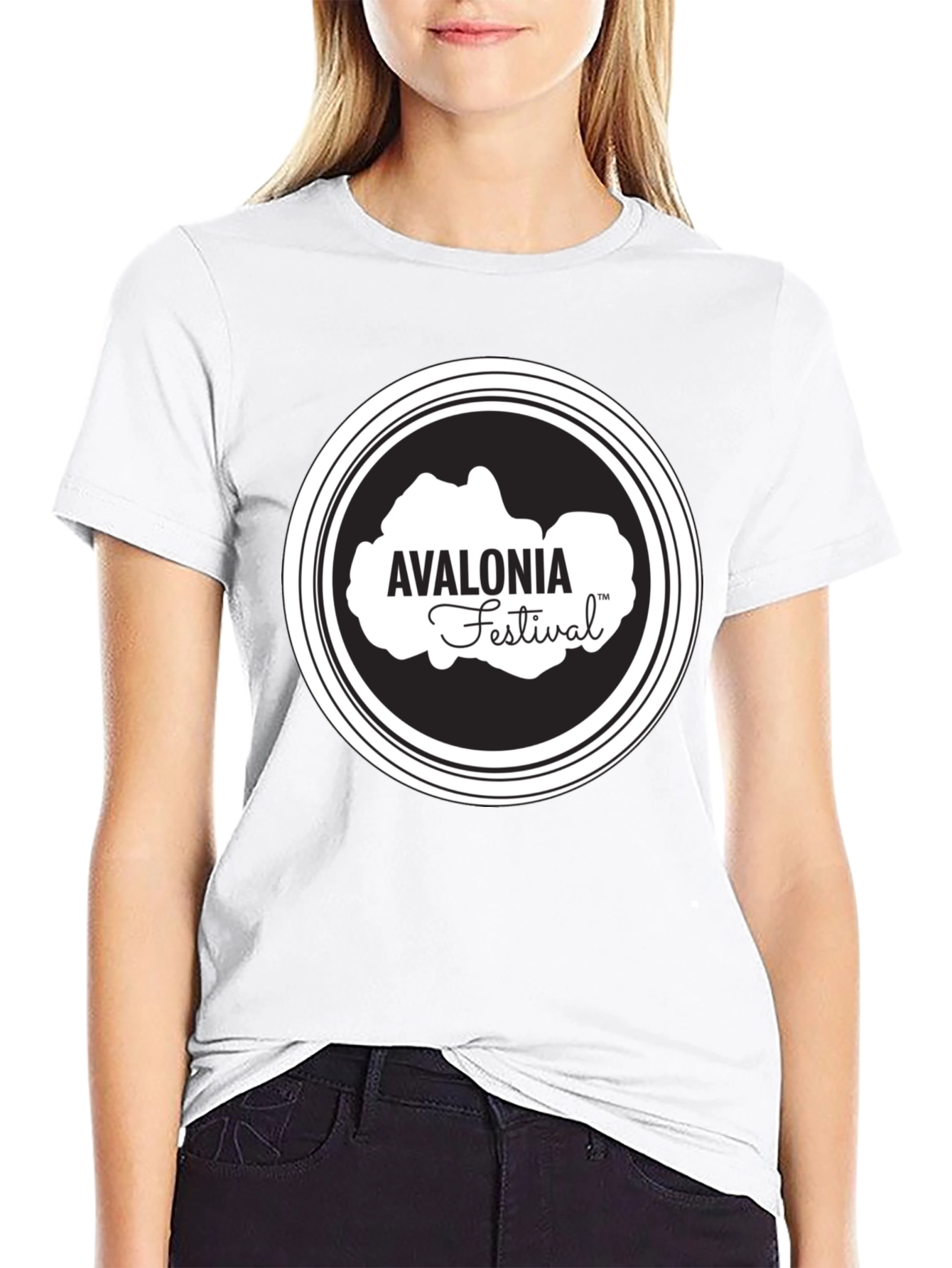 Avalonia Festival Black T-Shirt - Stylish Crew Neck Tee