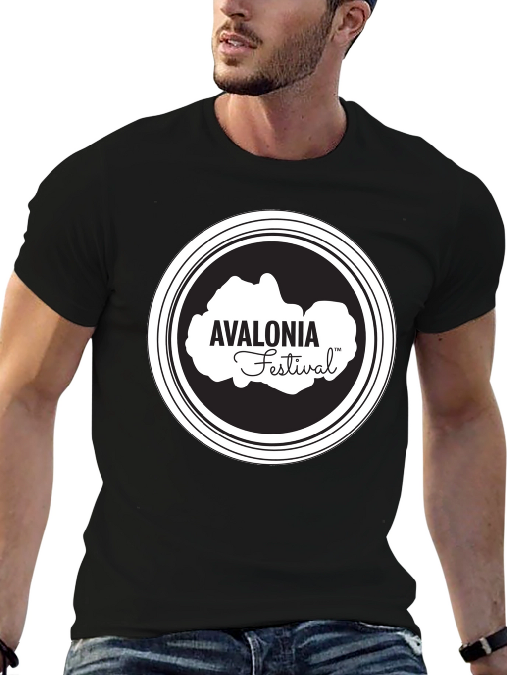 Avalonia Festival Black T-Shirt - Stylish Crew Neck Tee