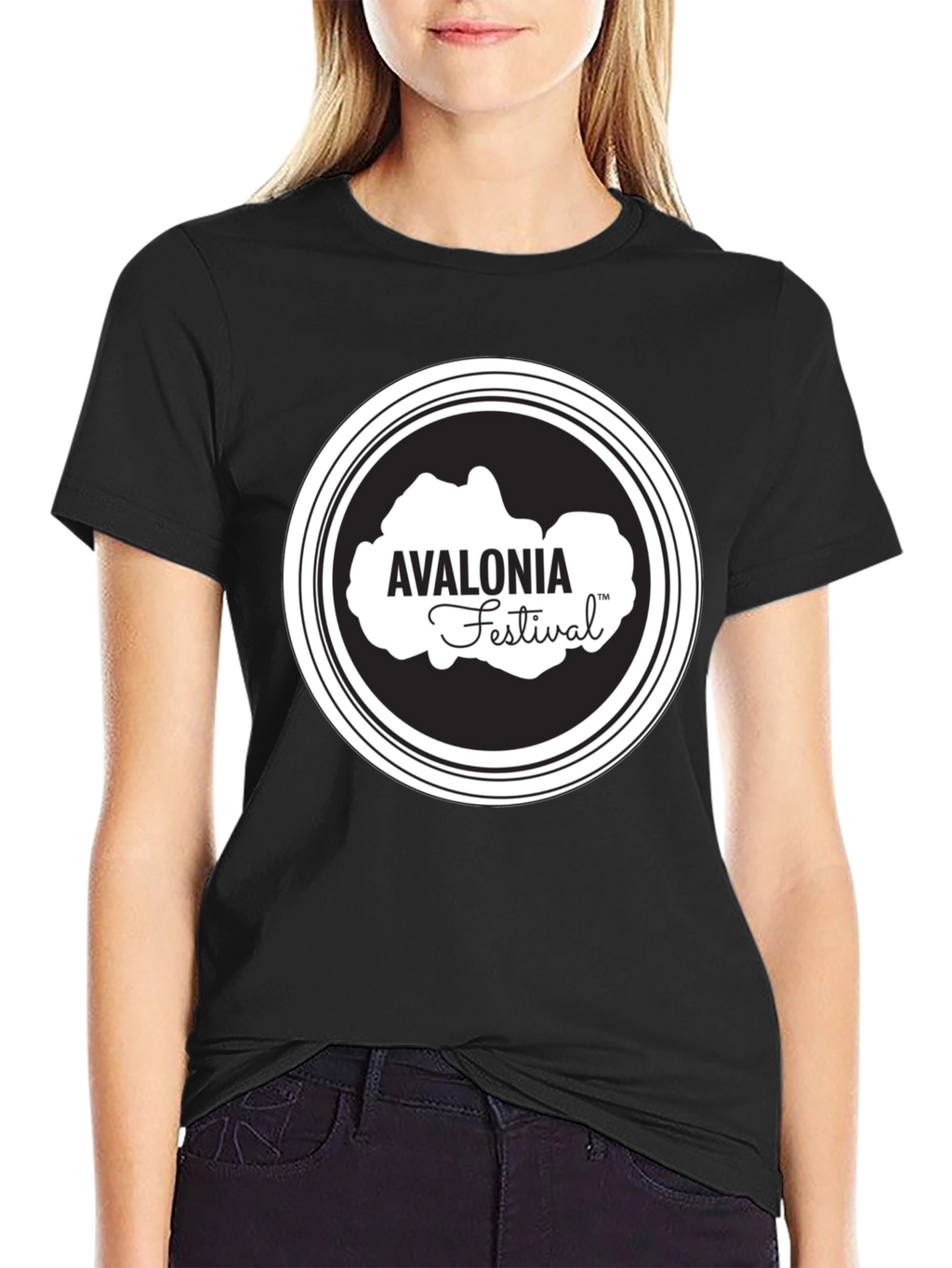 Avalonia Festival Black T-Shirt - Stylish Crew Neck Tee