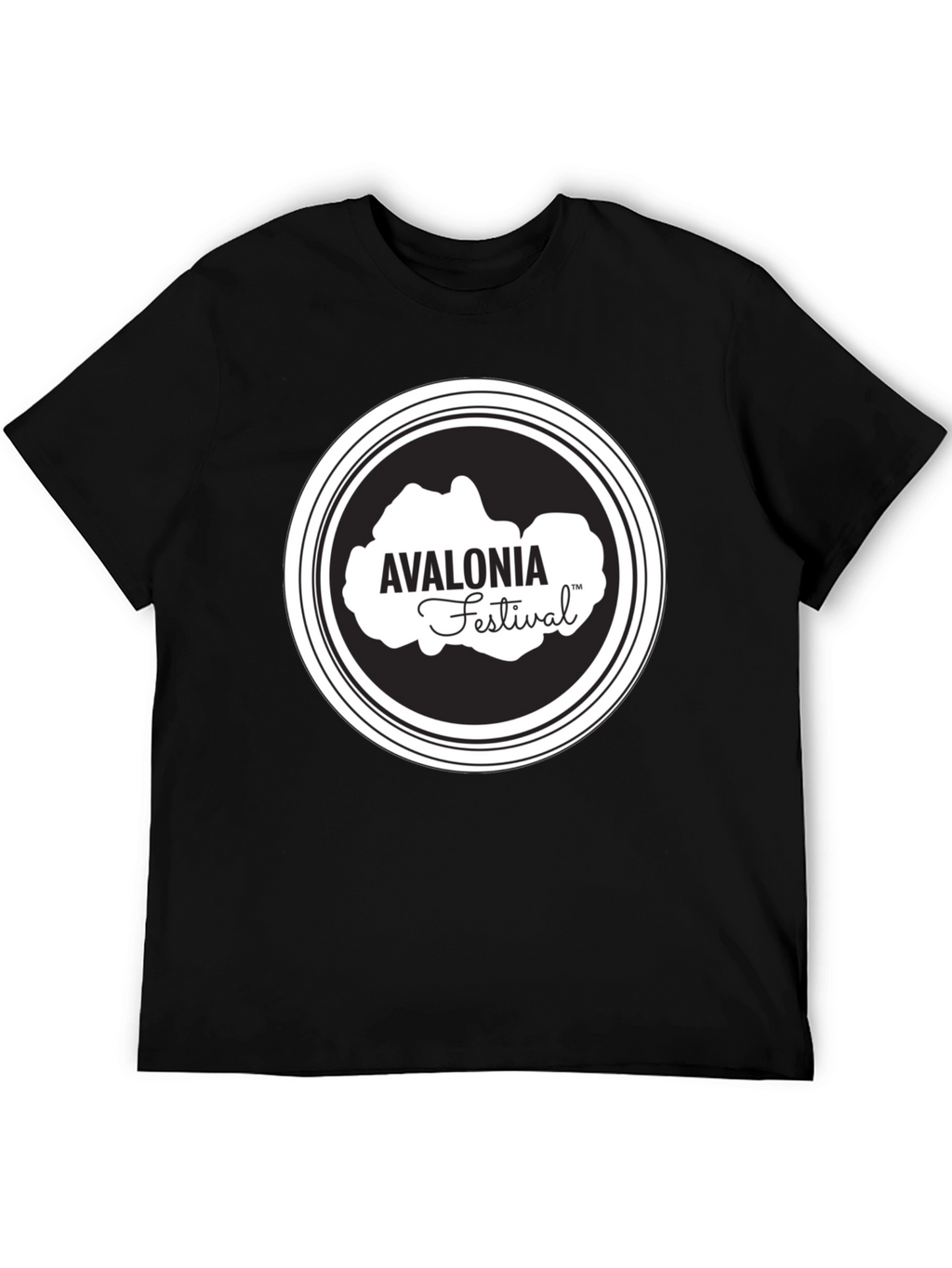 Avalonia Festival Black T-Shirt - Stylish Crew Neck Tee