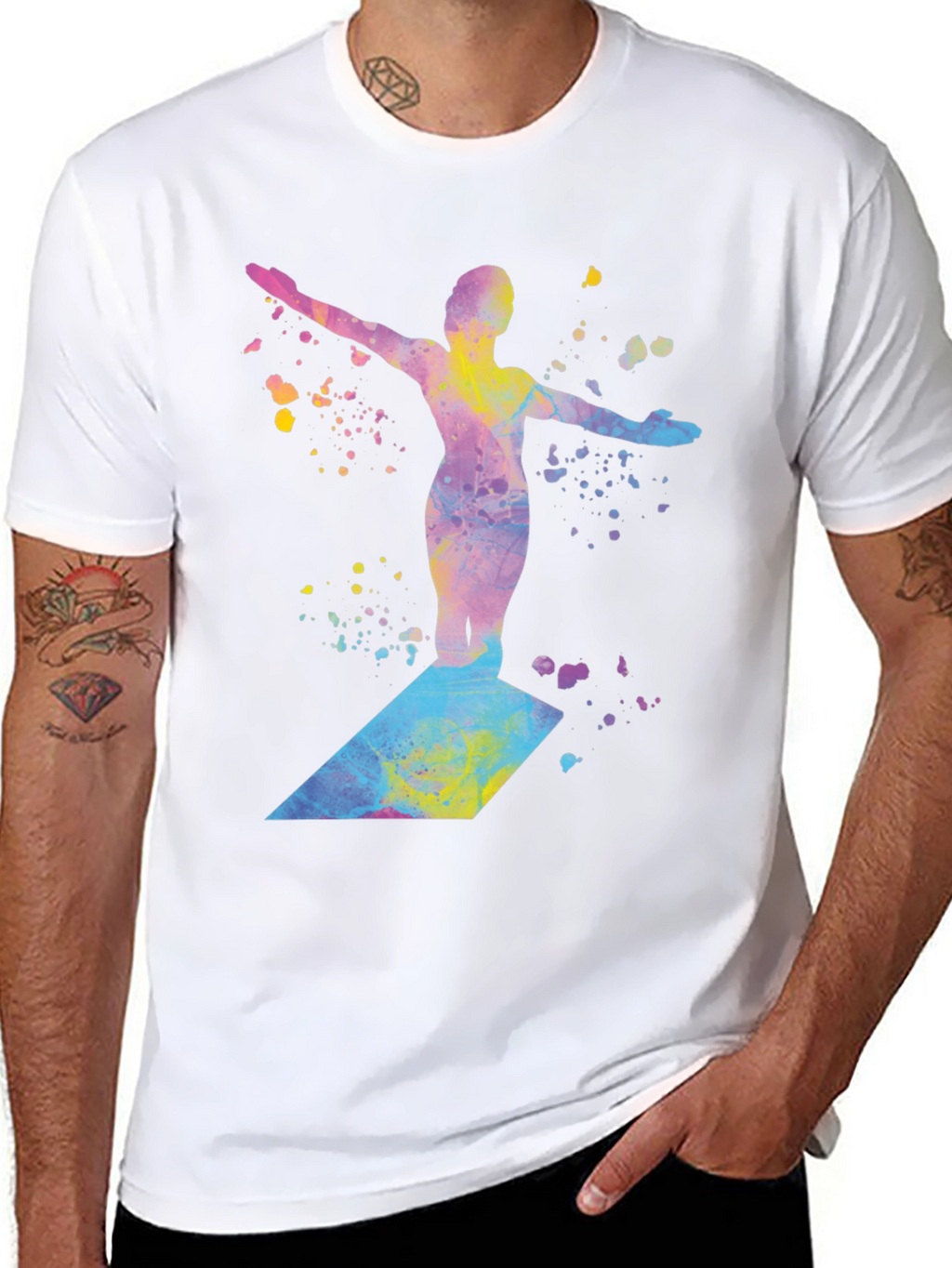 Watercolor Diver Graphic T-Shirt