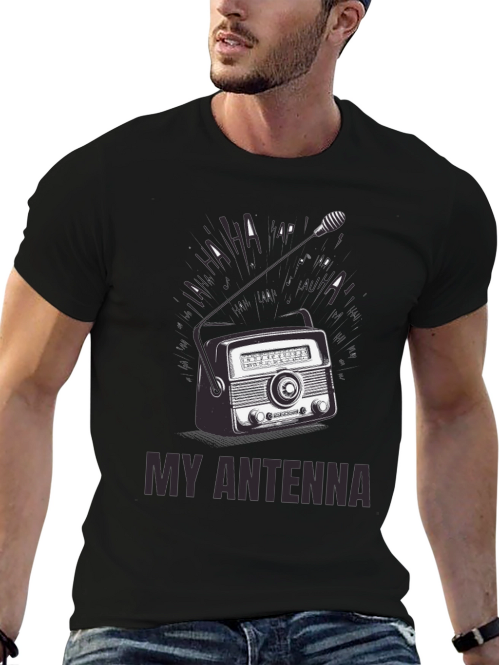 Retro Radio Antenna Graphic T-Shirt