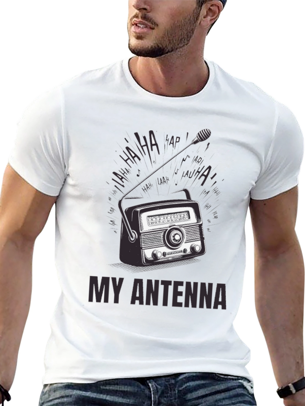 Retro Radio Antenna Graphic T-Shirt