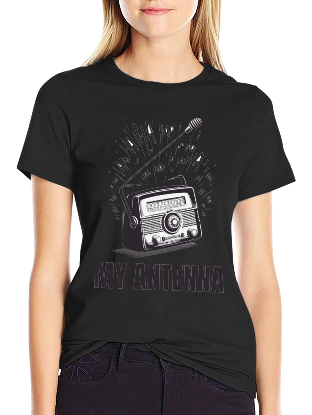 Retro Radio Antenna Graphic T-Shirt