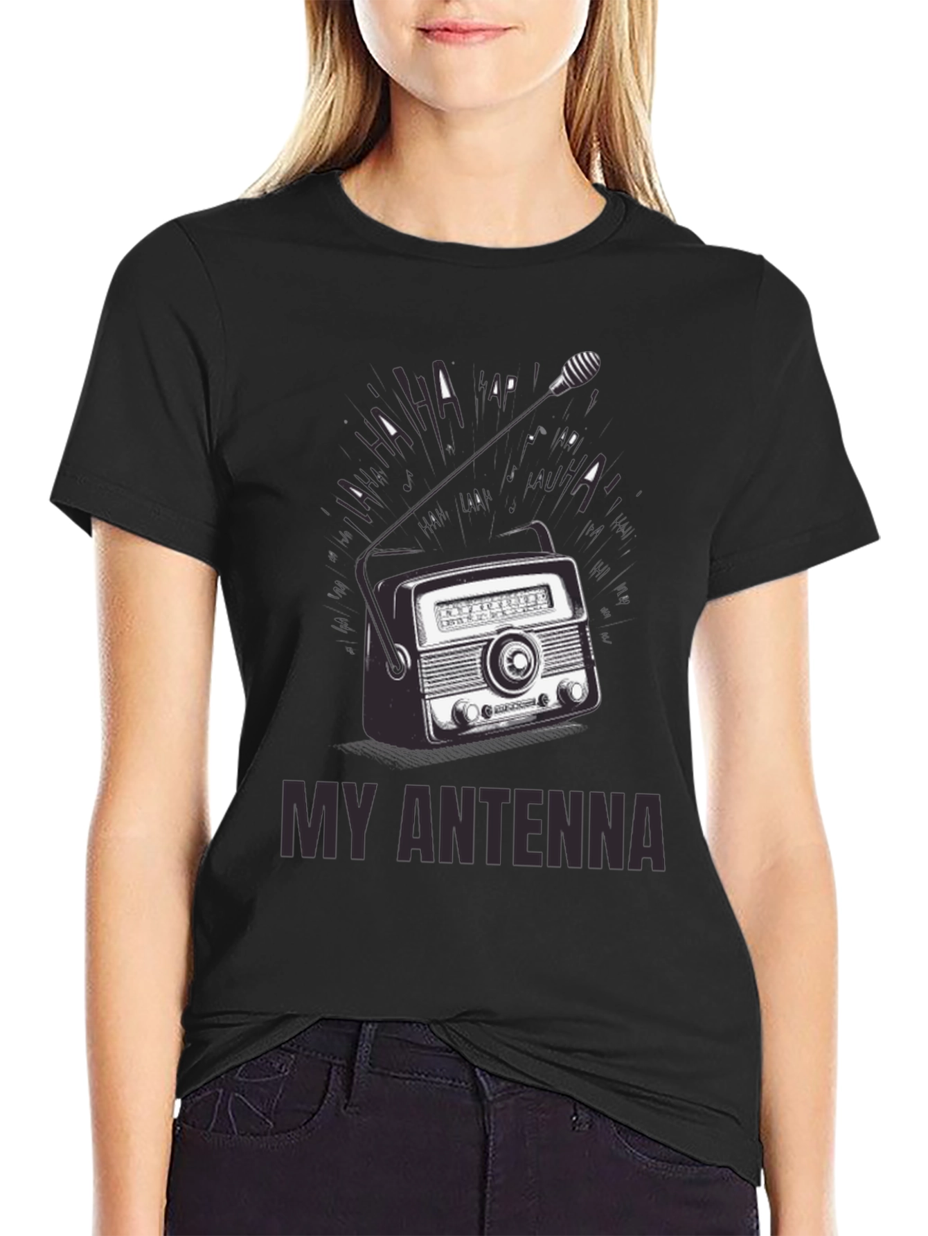 Retro Radio Antenna Graphic T-Shirt