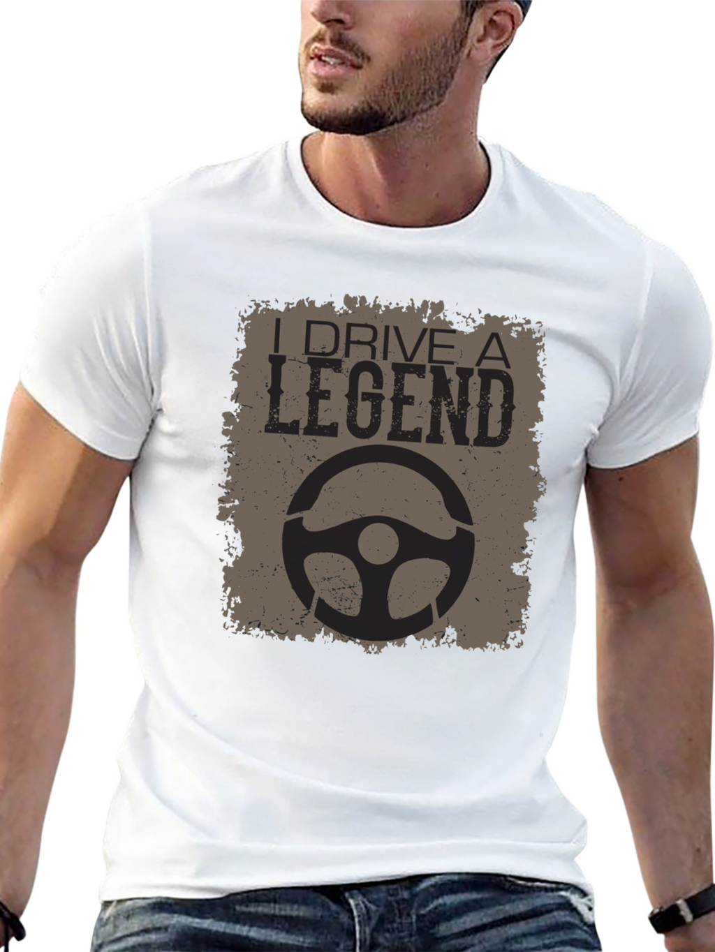 I Drive a Legend Black Graphic Tee
