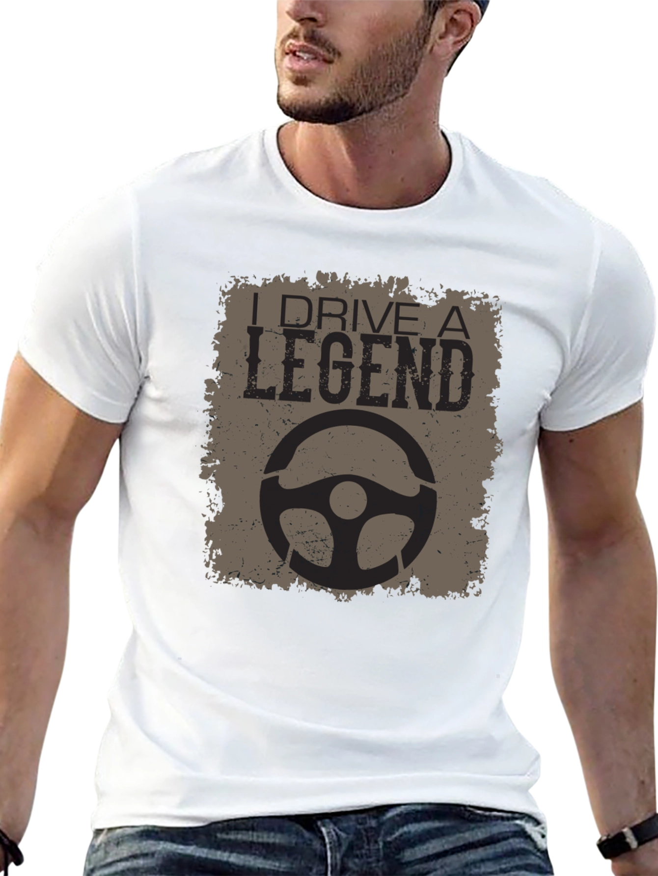 I Drive a Legend Black Graphic Tee