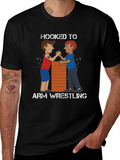 Hooked to Arm Wrestling Graphic Tee