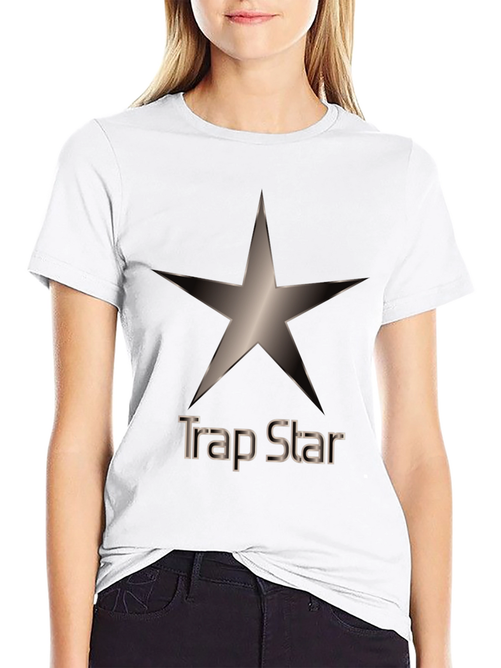 Trap Star Graphic Tee - Black Cotton T-Shirt