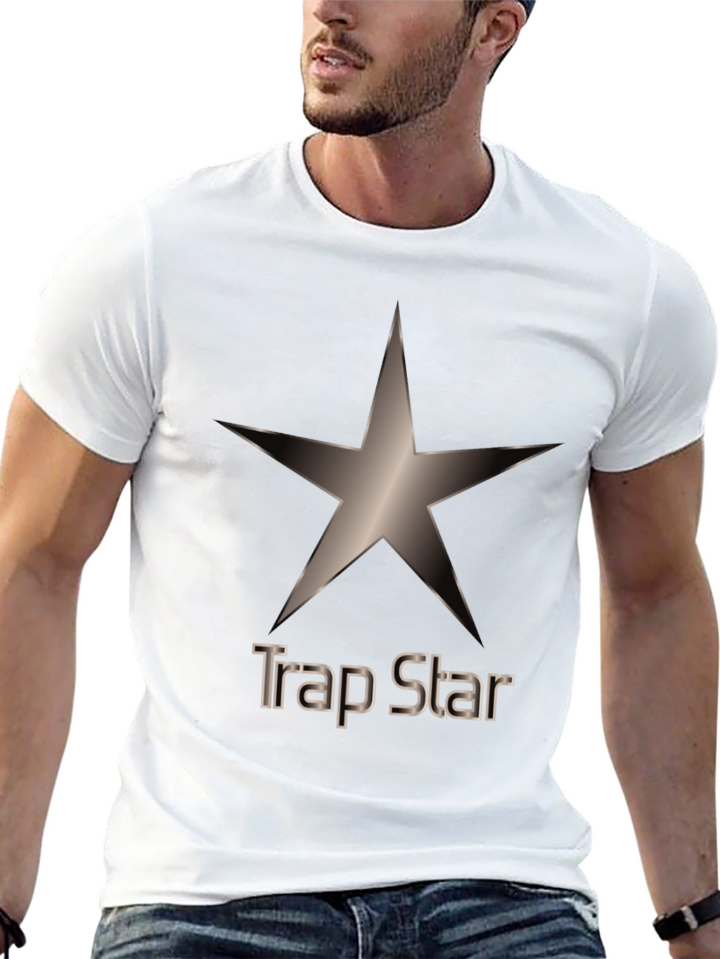 Trap Star Graphic Tee - Black Cotton T-Shirt