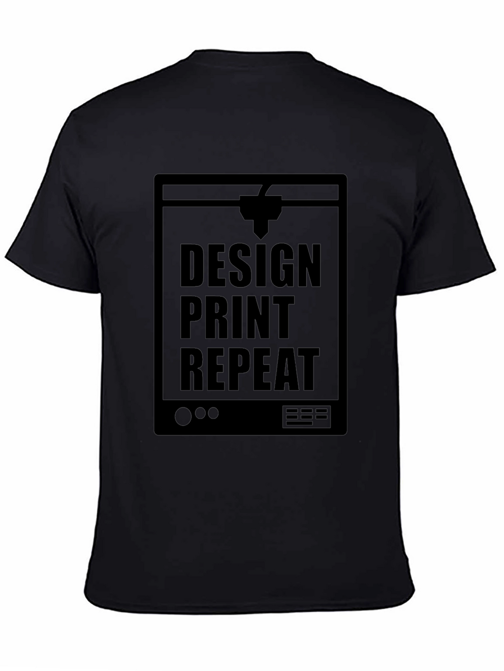 Design Print Repeat Black T-Shirt