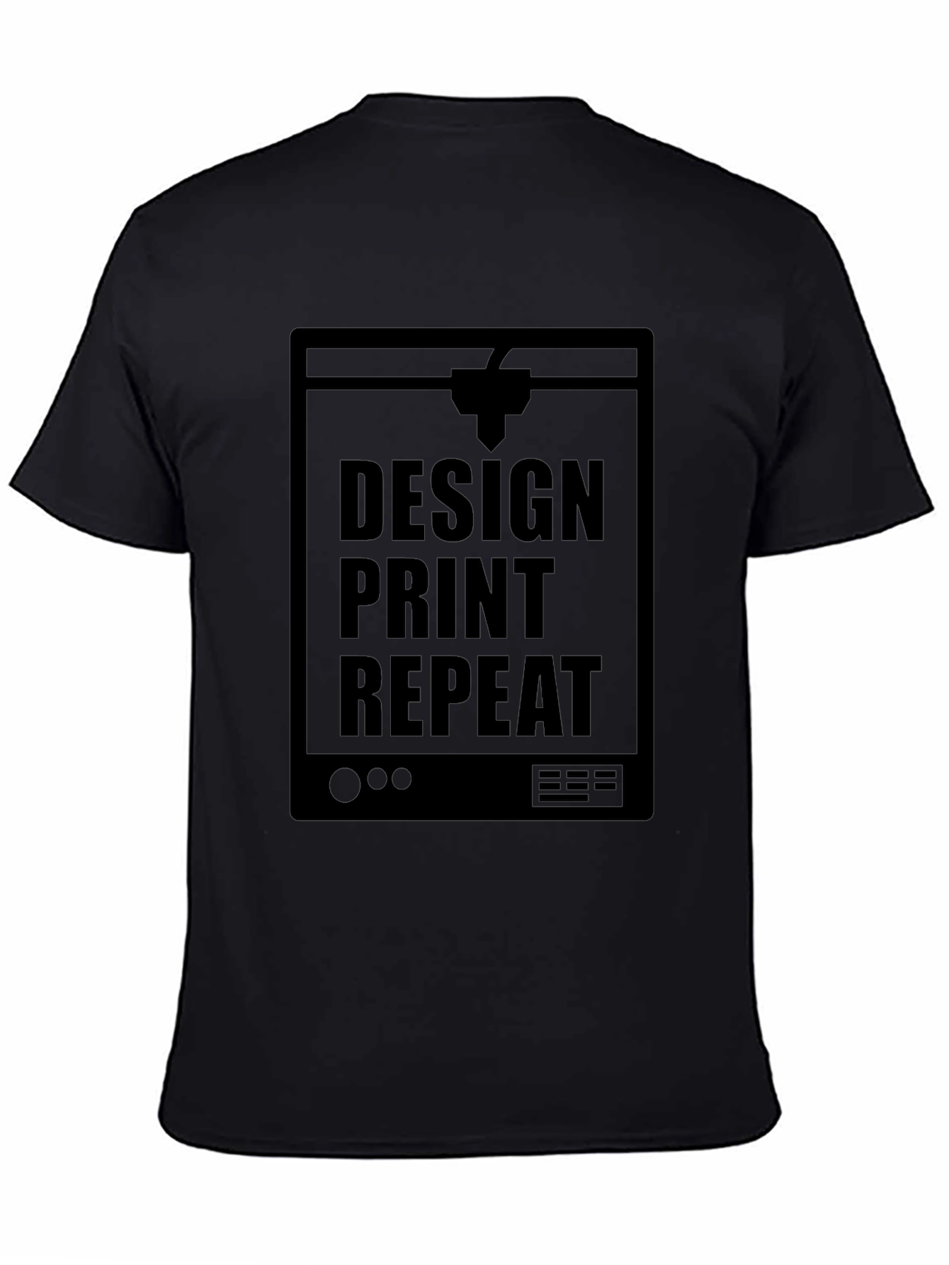 Design Print Repeat Black T-Shirt