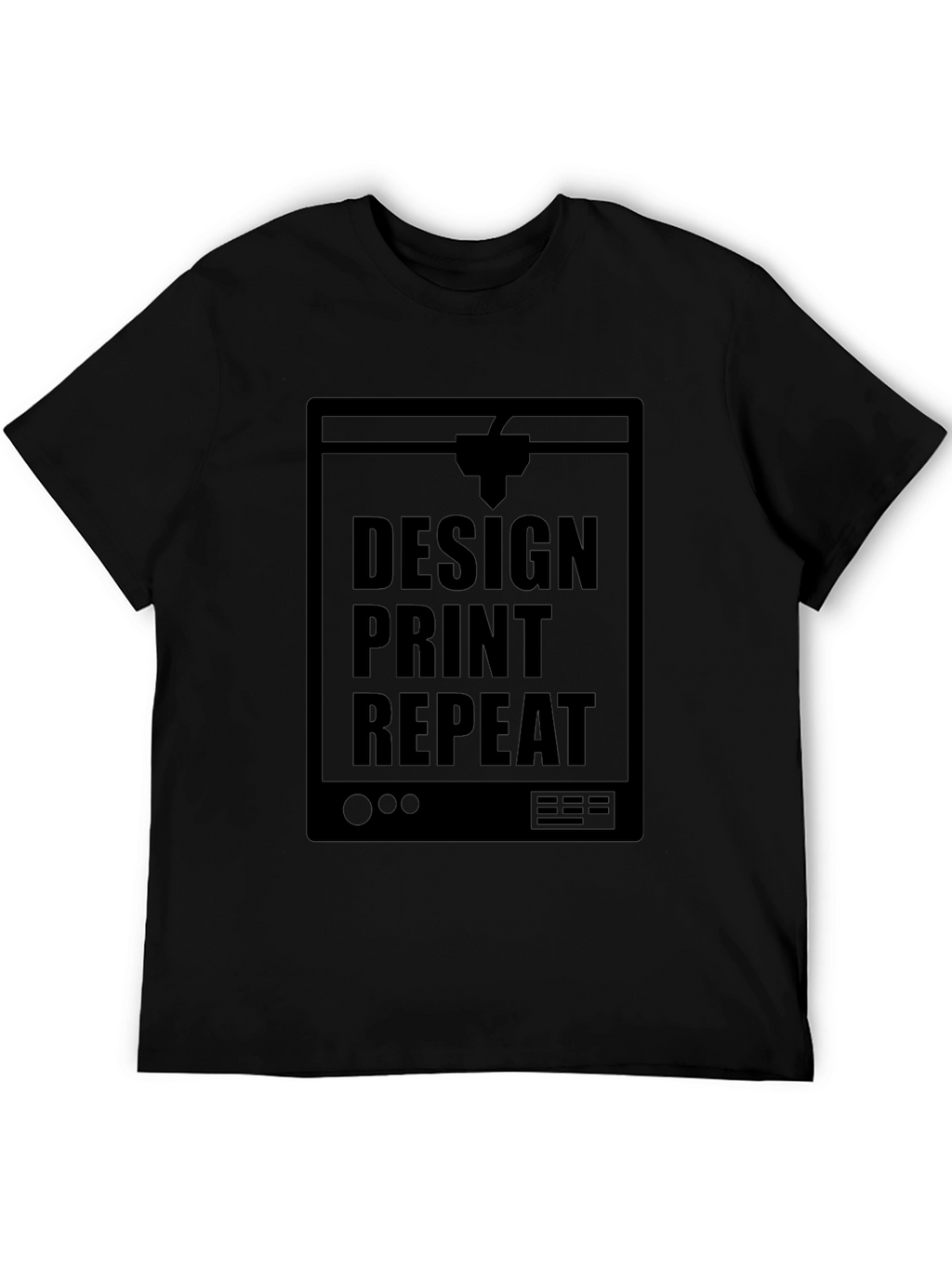 Design Print Repeat Black T-Shirt