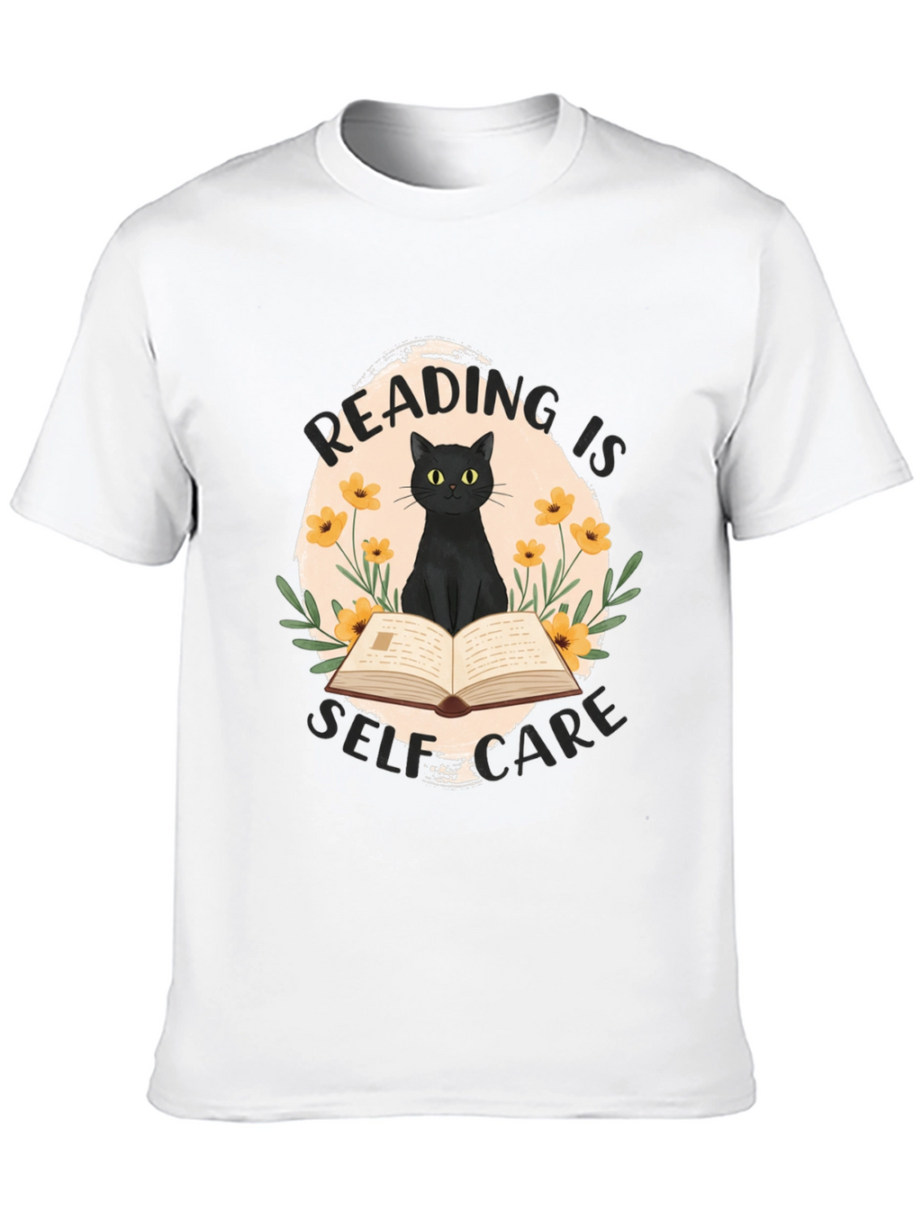 Reading is Self-Care Cat Graphic T-Shirt