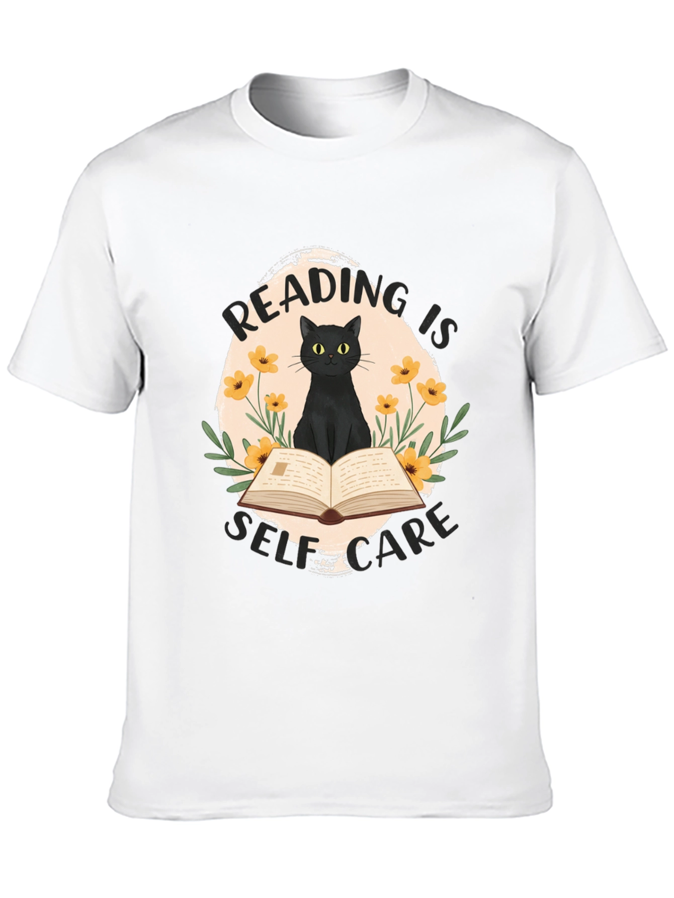 Reading is Self-Care Cat Graphic T-Shirt