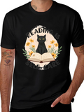 Reading is Self-Care Cat Graphic T-Shirt