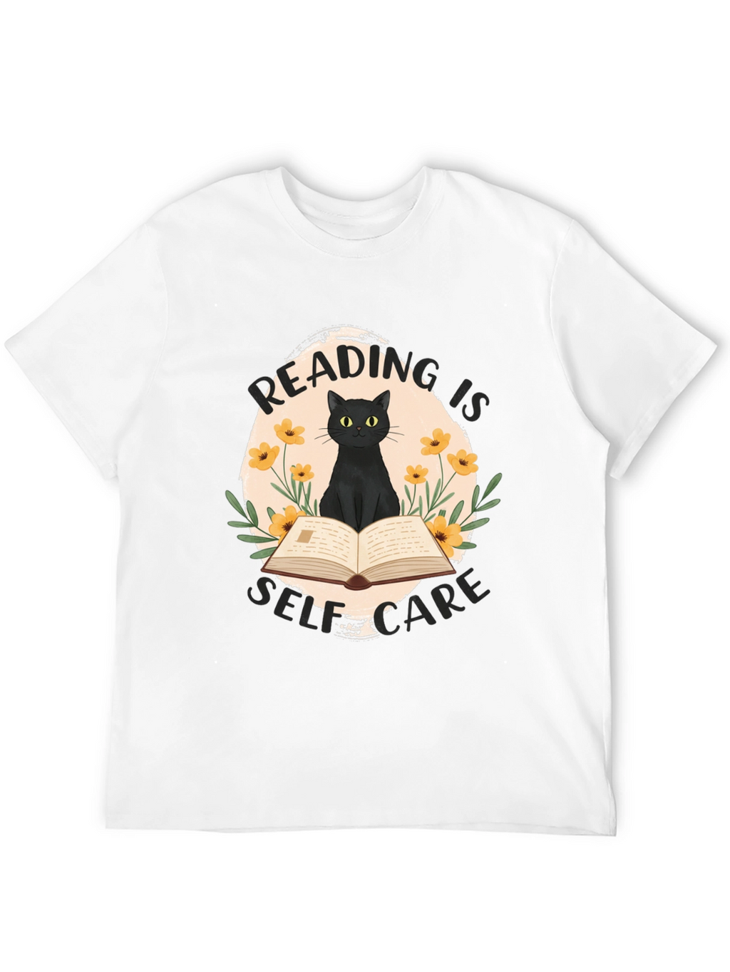Reading is Self-Care Cat Graphic T-Shirt