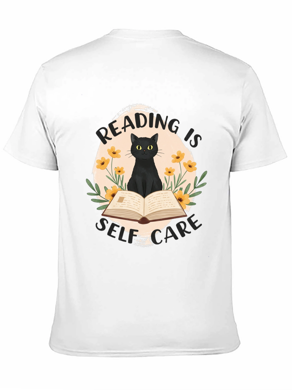 Reading is Self-Care Cat Graphic T-Shirt