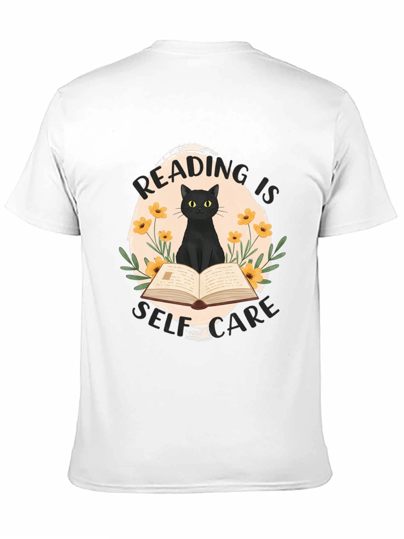 Reading is Self-Care Cat Graphic T-Shirt