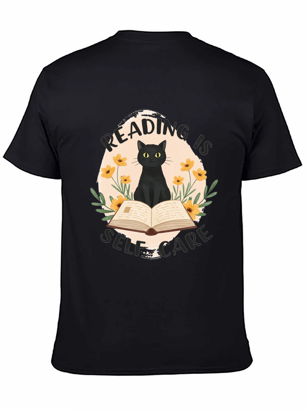 Reading is Self-Care Cat Graphic T-Shirt
