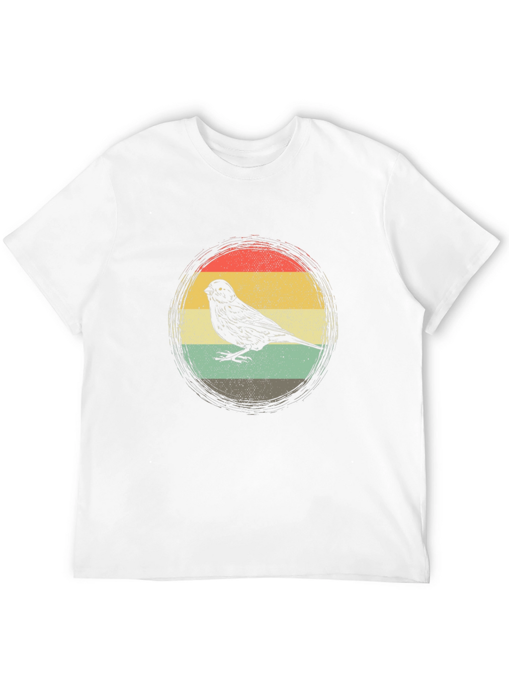 Retro Bird Graphic Tee - Stylish Mens Black T-Shirt