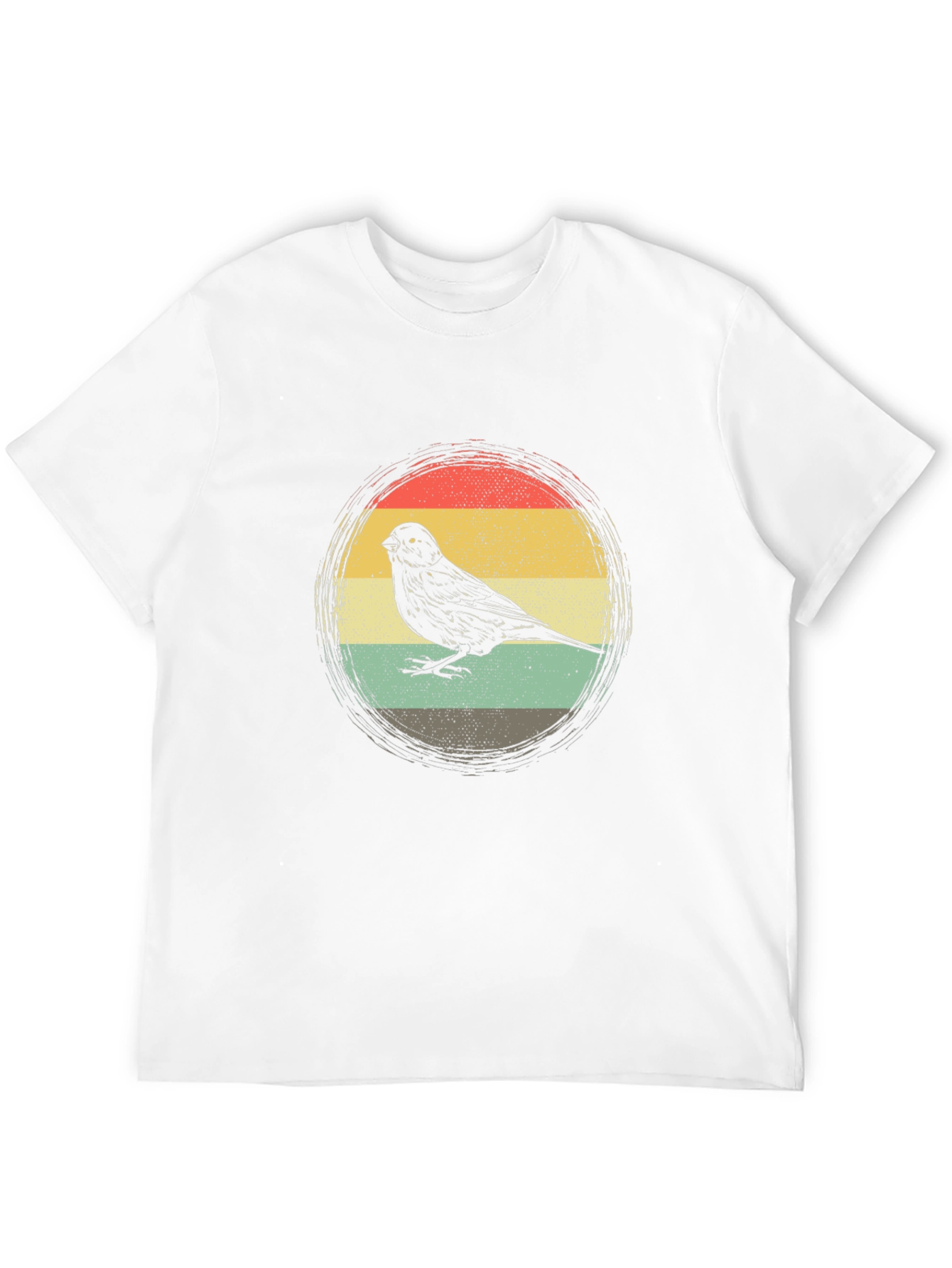 Retro Bird Graphic Tee - Stylish Mens Black T-Shirt