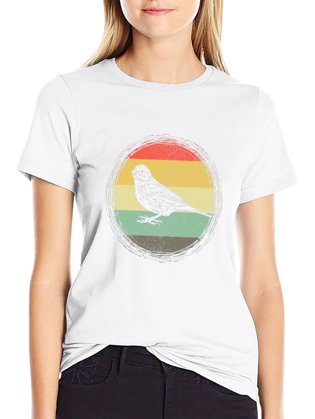 Retro Bird Graphic Tee - Stylish Mens Black T-Shirt