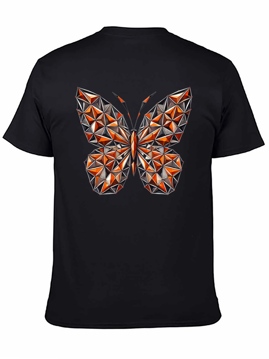 Geometric Butterfly Graphic Tee - Stylish Mens Black T-Shirt