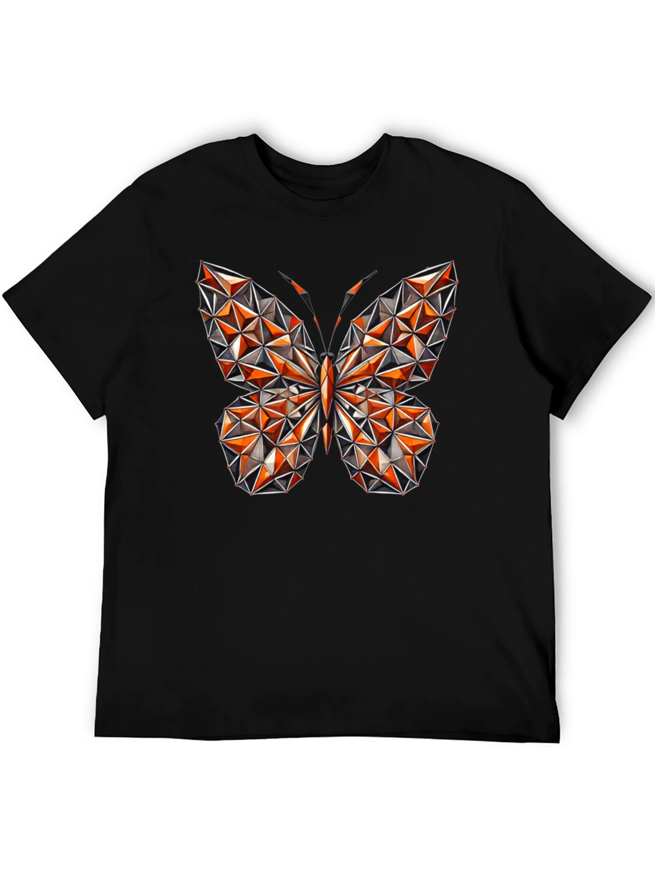 Geometric Butterfly Graphic Tee - Stylish Mens Black T-Shirt