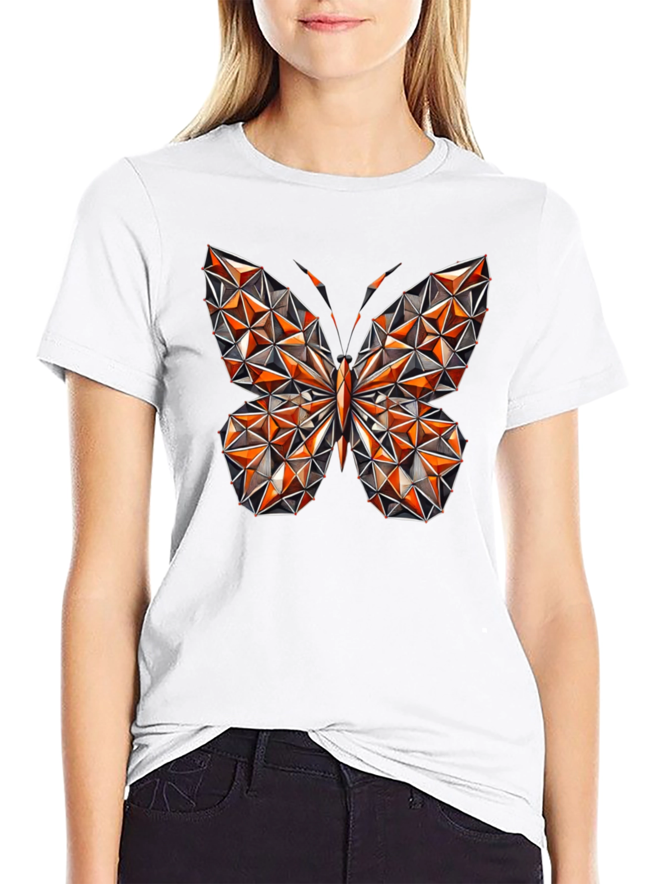 Geometric Butterfly Graphic Tee - Stylish Mens Black T-Shirt