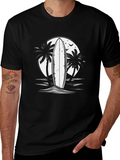 Surfboard Palm Tree Graphic Tee